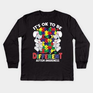 It's OK To Be Different Autism Awareness Puzzle Kids Long Sleeve T-Shirt